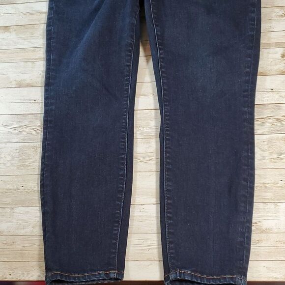 Lands' End Women's Mid Rise Skinny Jeans Blue Deepest Indigo 12‎ Petite 511819 - Picture 4 of 12
